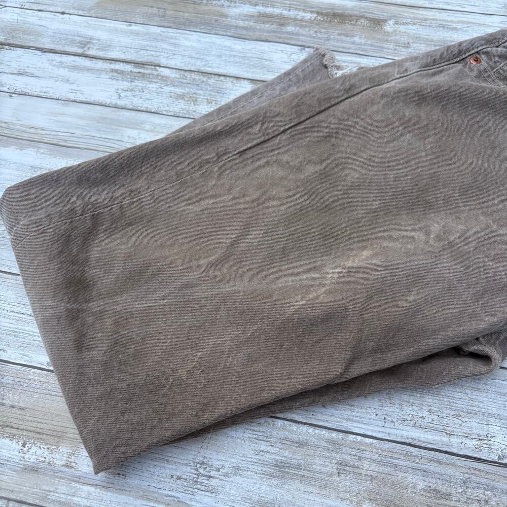 Levi’s Fresh Premium 501 Jeans 32x32 (30x27”) Brown Distressed Workwear Lemon - Picture 14 of 16